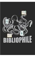 Bibliophile: Oktopus Bibliophil Notizbuch liniert DIN A5 - 120 Seiten für Notizen, Zeichnungen, Formeln - Organizer Schreibheft Planer Tagebuch