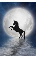Unicorn Moon Notebook: Lined Composition Notebook for Unicorn Lovers - Blue Night Sky Journal with Lines - Note Pad Gift for Girls Boys Teen Women - Size 6x9