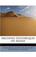 Archives Historiques Du Maine