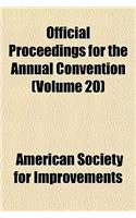 Official Proceedings for the Annual Convention Volume 20: (English)