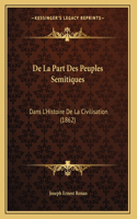 De La Part Des Peuples Semitiques