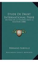 Etude De Droit International Prive