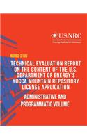 Technical Evaluation Report on the Content of the U.S. Department of Energy's Yucca Mountain Repository License Application: Administrative and Programmatic Volume