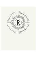 R: 110 Dot-Grid Pages - Monogram Journal and Notebook with a Light Background and Classic Line Design - Personalized Initial Letter Journal - Monograme