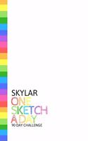 Skylar: Personalized colorful rainbow sketchbook with name: One sketch a day for 90 days challenge