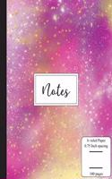 Notes: Low Vision Notebook - 0.75 Inch LV Ruled Paper - Full Size Bold Large Print Lined - Page Numbers - Banana Cerise Cover