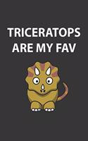 My Fav Triceratops Notebook: Lined Journal, 120 Pages, 6 x 9, Affordable Gift Journal Matte Finish