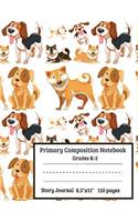 Primary Composition Notebook Grades K-2 Story Journal: Dogs Primary Composition Notebook Story Paper Journal: Dashed Midline And Picture Space Schools & Teaching Exercise Book, Primary Composition Book w