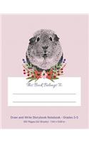 Draw and Write Storybook Notebook - Grades 3 - 5: Pink Cute Guinea Pig Creative Writing Dotted Midline Story Journal; 3rd Through 5th Grade