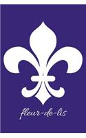 fleur-de-lis - Purple Blank Notebook with Fleur de Lis Corners: 101 Pages, 6 x 9 Journal, Soft Cover