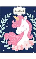 Sketchbook: So cute unicorn: Book: 120 Pages of 8" x 10" Blank Paper for Drawing, Doodling or Sketching (Sketchbooks)