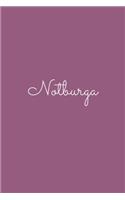 Notburga: notebook with the name on the cover, elegant, discreet, official notebook for notes, dot grid notebook,