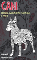 Libro da colorare per pennarelli e matite - Grande stampa - Animali - Cani