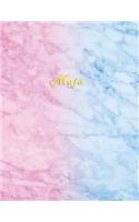 Maja: Personalised college ruled composition school journal for girls Standard lined size Exercise note book
