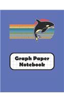 Graph Paper Notebook: Killer Whale Grid Paper Quad Ruled 4 Squares Per Inch Large Graphing Paper 8.5 By 11