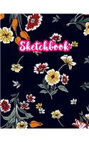 Sketchbook: Cute Drawing Note Pad and Sketch Book for Kids, Girls and Adult - Large 8.5 x 11 Matte Cover with White Interior (Perfect for Sketching, Coloring, W