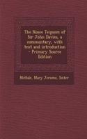 The Nosce Teipsom of Sir John Davies, a Commentary, with Text and Introduction - Primary Source Edition