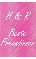 H & R. Beste Freundinnen: BFF personalisiertes Notizbuch mit den Anfangsbuchstaben der besten Freundinnen. Persönliches Tagebuch / Schreibheft / Logbuch / Planer / Vokabelhef