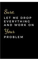Sure, Let Me Drop Everything And Work On Your Problem: Funny Accountant Gag Gift, Coworker Accountant Journal, Funny Accounting, Bookkeeper Office Gift (Lined Notebook)