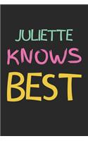 Juliette Knows Best: Lined Journal, 120 Pages, 6 x 9, Juliette Personalized Name Notebook Gift Idea, Black Matte Finish (Juliette Knows Best Journal)