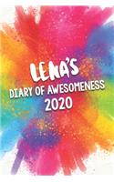 Lena's Diary of Awesomeness 2020: Unique Personalised Full Year Dated Diary Gift For A Girl Called Lena - 185 Pages - 2 Days Per Page - Perfect for Girls & Women - A Great Journal Fo