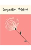 Composition Notebook: Pink and yellow color notebook with line style flower. Perfect gift item.