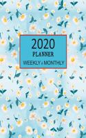 2020 Planner Weekly and Monthly: Beautiful Daisy Nature Art Calendar