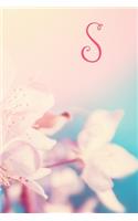 S: Monogram Initial Notebook and diary with pink floral design