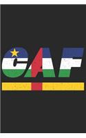 Caf: Zentralafrikanische Republik Notizbuch mit punkteraster 120 Seiten in weiß. Notizheft mit der Zentralafrikanische Republik Flagge