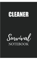 Cleaner Survival Notebook: Small Undated Weekly Planner for Work and Personal Everyday Use Habit Tracker Password Logbook Music Review Playlist Diary Journal