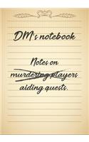 DM's notebook: Mixed Role Playing Gamer Paper (College Ruled, Graph, Hex): RPG Journal Quest Book