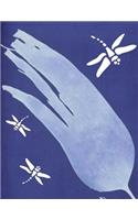 Cursive Paper Notebook: Dragonflies with Blue Background