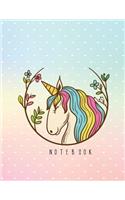 Notebook: Cute unicorn on sweet cover and Lined pages, Extra large (8.5 x 11) inches, 110 pages, White paper(4 Cute Unicorn on Sweet Notebook)