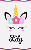 Lily: Personal Notebook Personal Diary Unicorn Notebook Personalized Journal Customized Journal Unicorn Lover Gift Personal Name Notebook