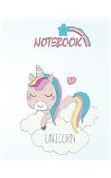 Notebook unicorn: Pink unicorn on blue cover and Lined pages, Extra large (8.5 x 11) inches, 110 pages, White paper(5 Pink Unicorn on Blue Notebook)