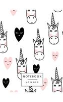 Notebook unicorn: Unicorn on white cover and Lined pages, Extra large (8.5 x 11) inches, 110 pages, White paper(5 Unicorn on White Notebook)