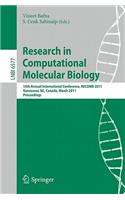 Research in Computational Molecular Biology: 15th Annual International Conference, RECOMB 2011, Vancouver, BC, Canada, March 28-31, 2011. Proceedings(Lecture Notes in Bioinformatics)