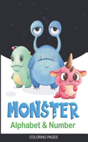 Monster Alphabet Number Coloring Pages
