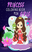 Princess Coloring Book for Girls Ages 3-9: High Quality Illustrations/ Cute Coloring Book for Girls/ Toddlers Ages 2-4, Ages 3-9, Ages 4-8.