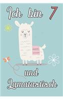 Ich bin 7 und Lamatastisch: kleines Lama Notizbuch mit 120 gepunkteten Seiten zum malen und schreiben in ca. DIN A5, ein Perfektes individuelles Geschenk passend zum Geburtstag