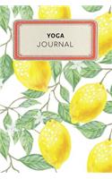 Yoga Journal: Cute Yellow Lemon Tropical Dotted Grid Bullet Journal Notebook - 100 Pages 6 X 9 Inches Log Book