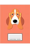 Composition Notebook - Graph Paper: Red Basset Hound Dog - 109 pages 8.5"x11" - White Blank 5x5 Exercise Book - School Subject - Gift For Kids Teenager Adult Teacher Student - Journal 