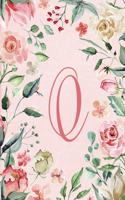 Notebook 6"x9" - Initial Q - Pink Green Floral Design