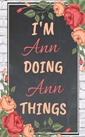 I'm Ann Doing Ann Things personalized name notebook for girls and women