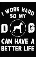 I Work Hard So My Dobermann Can Have A Better Life: Blank Lined Journal for Dog Lovers, Dog Mom, Dog Dad and Pet Owners