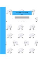 Wide Ruled Sheep Notebook Composition Book: Cute Novelty Gift for Girls Teens & Kids. 8" x 10" 120 Pages. Running White Sheep