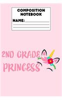 Composition Notebook 2nd Grade Princess