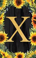 X - Monogrammed Sunflower Journal