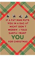 If A Fat Man Puts You In A Bag At Night... Don't Worry. I Told Santa I Want You For Christmas