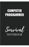Computer Programmer Survival Notebook: Small Undated Weekly Planner for Work and Personal Everyday Use Habit Tracker Password Logbook Music Review Playlist Diary Journal